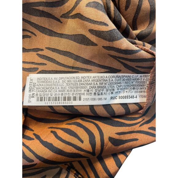 ZARA Animal Print Dress – M, Cutout, Tortoise Ring, Spaghetti Straps, EUC - Picture 7 of 7